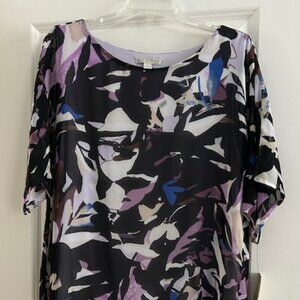 Dana Buchman Short Sleeve Blouse with Knot, Size XL, NWT